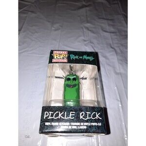 Funko Pop keychain of ---PICKLE RICK and PICKLE RICK RAT SUIT.